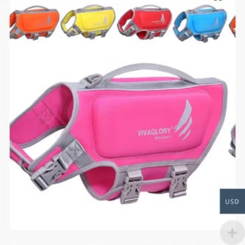 NWT vivaglory Orange Dog Life Jacket